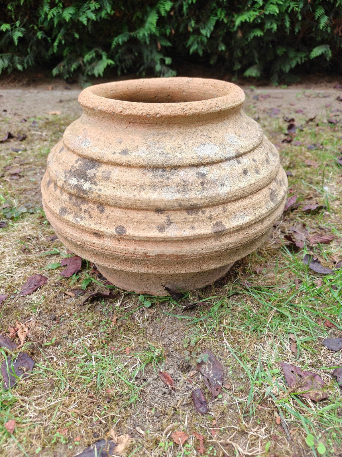 prachtige oude terracotta bloempot, Tuin en Terras, Ophalen, Rond, Minder dan 40 cm