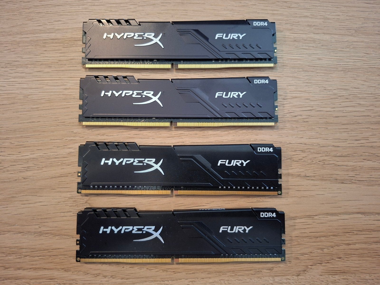 16GB (4x4GB) HyperX Fury DDR4 RAM 3200MHz, Gebruikt, DDR4, Ophalen of Verzenden, Desktop