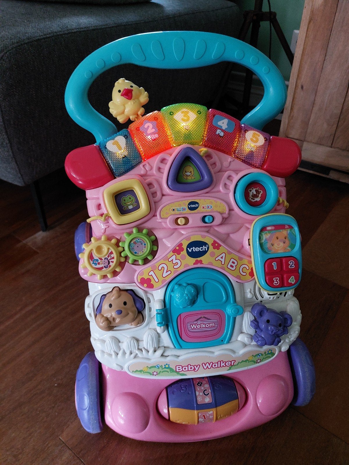 VTech Baby Walker - Roze loopwagen met geluid.id en licht, Ophalen, Gebruikt, Overige typen, Met licht