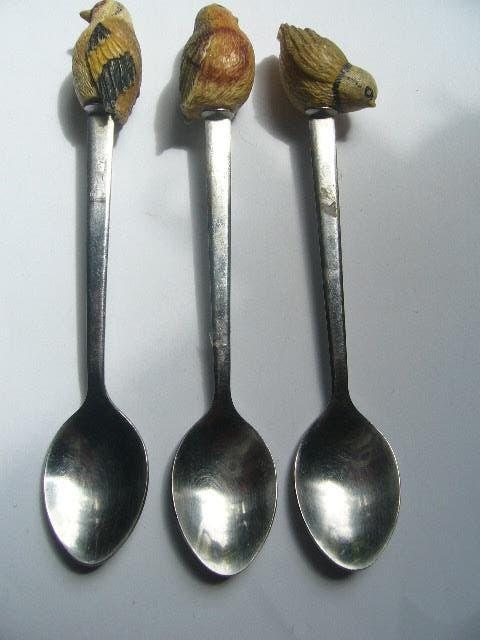 3 VOGELLEPELTJES VAN MARJOLEIN BASTIN, Verzenden, Gebruikt