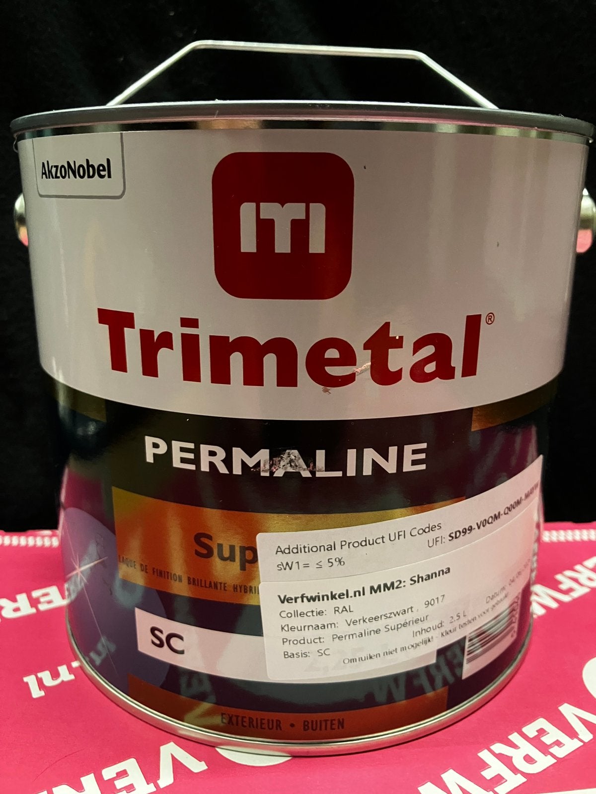 Ral 9017 Trimetal Permaline Superieur Verf Verkeerszwart 2.5, Ophalen, Zwart, Nieuw, Verf