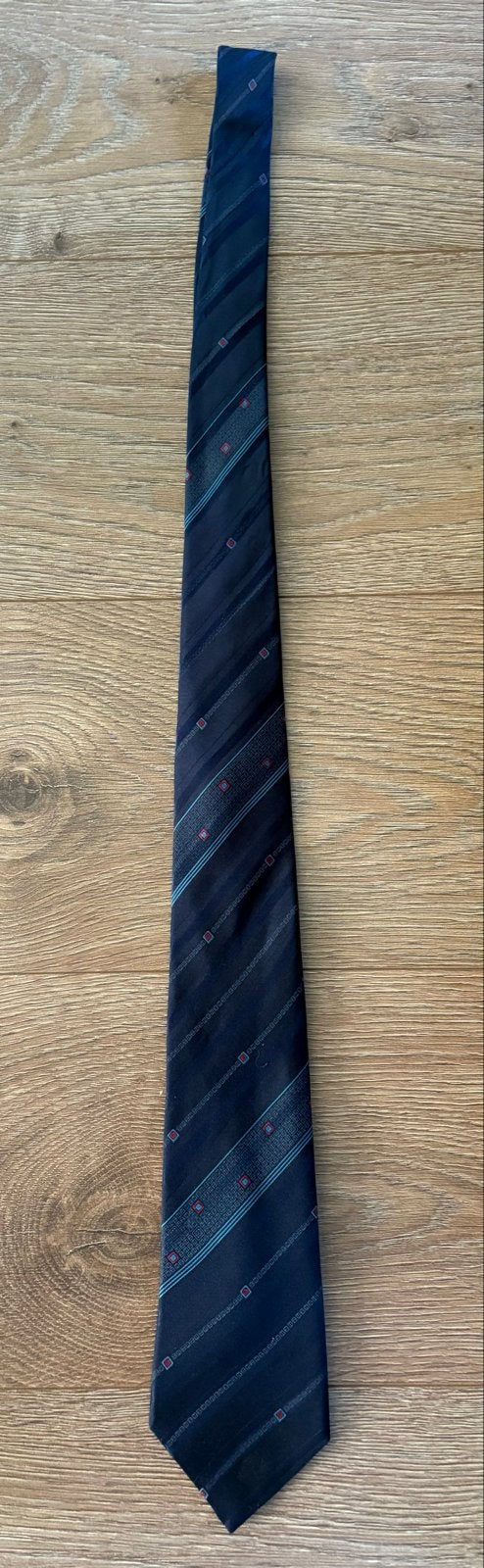 Lanvin Paris Zijde  Stropdas., Ophalen of Verzenden, Zo goed als nieuw, Blauw, Met patroon