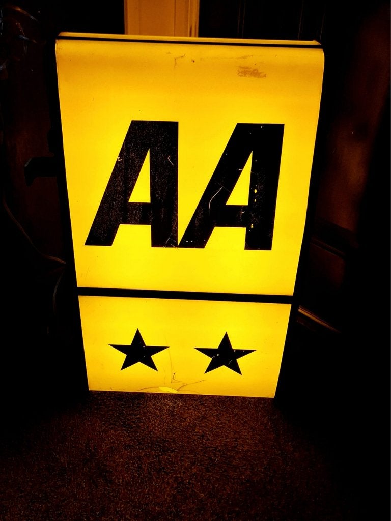 Mooie lichtbak, lichtreclame van Automobile Association., Ophalen, Gebruikt, ., Lichtbak of (neon) lamp