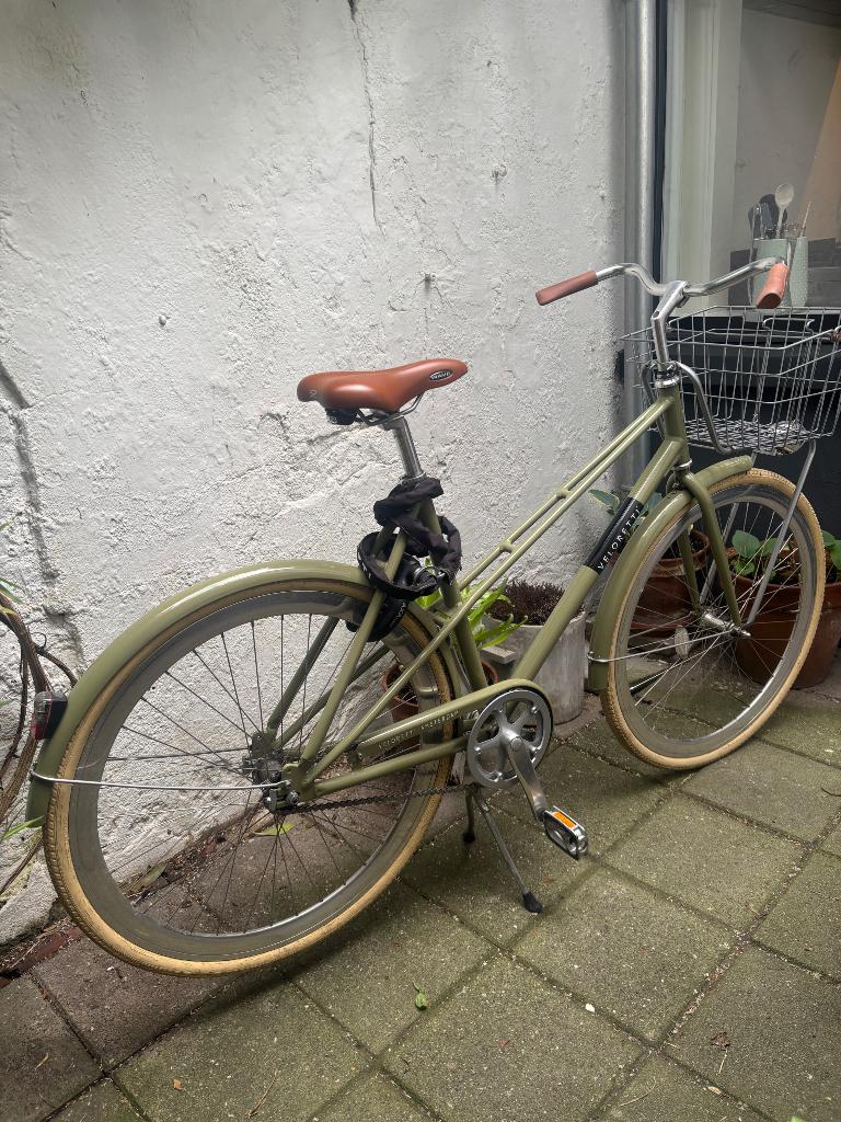 Veloretti caferacer desertmoss, Fietsen en Brommers, Fietsen | Dames | Damesfietsen, Terugtraprem, Gebruikt, 50 tot 53 cm, Ophalen