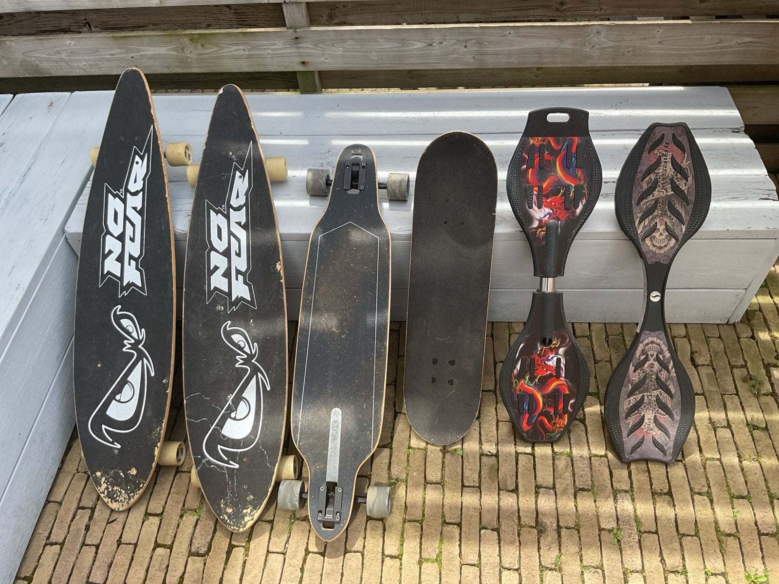 Skateboards, longboards en waveboards - Diverse modellen, Sport en Fitness, Skateboarden, Ophalen, Gebruikt, Overige typen, Longboard