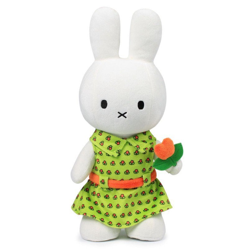 Nijntje-knuffel in groene bloemetjesjurk, met oranje tulp, Verzenden, Nieuw