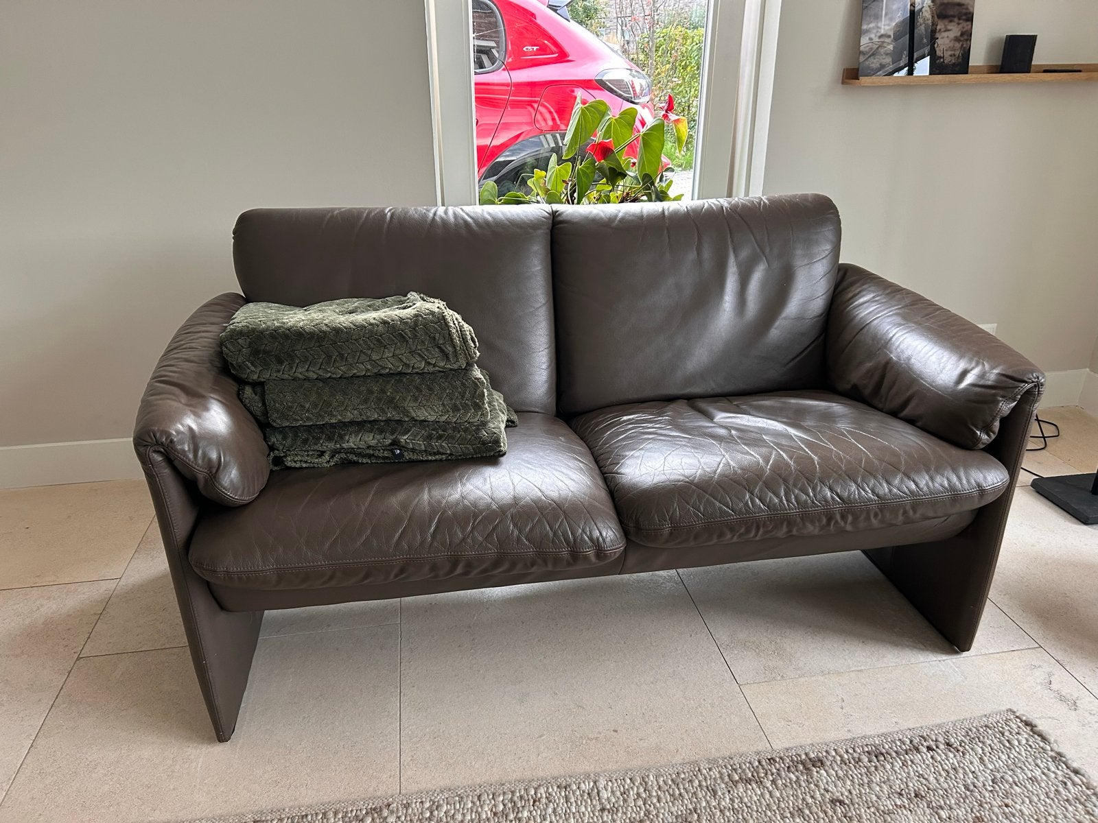 Leolux Bora Bora 2- en 2,5-zitsbank en fauteuil - Taupe, Huis en Inrichting, Ophalen, Gebruikt, 150 tot 200 cm, Tweepersoons