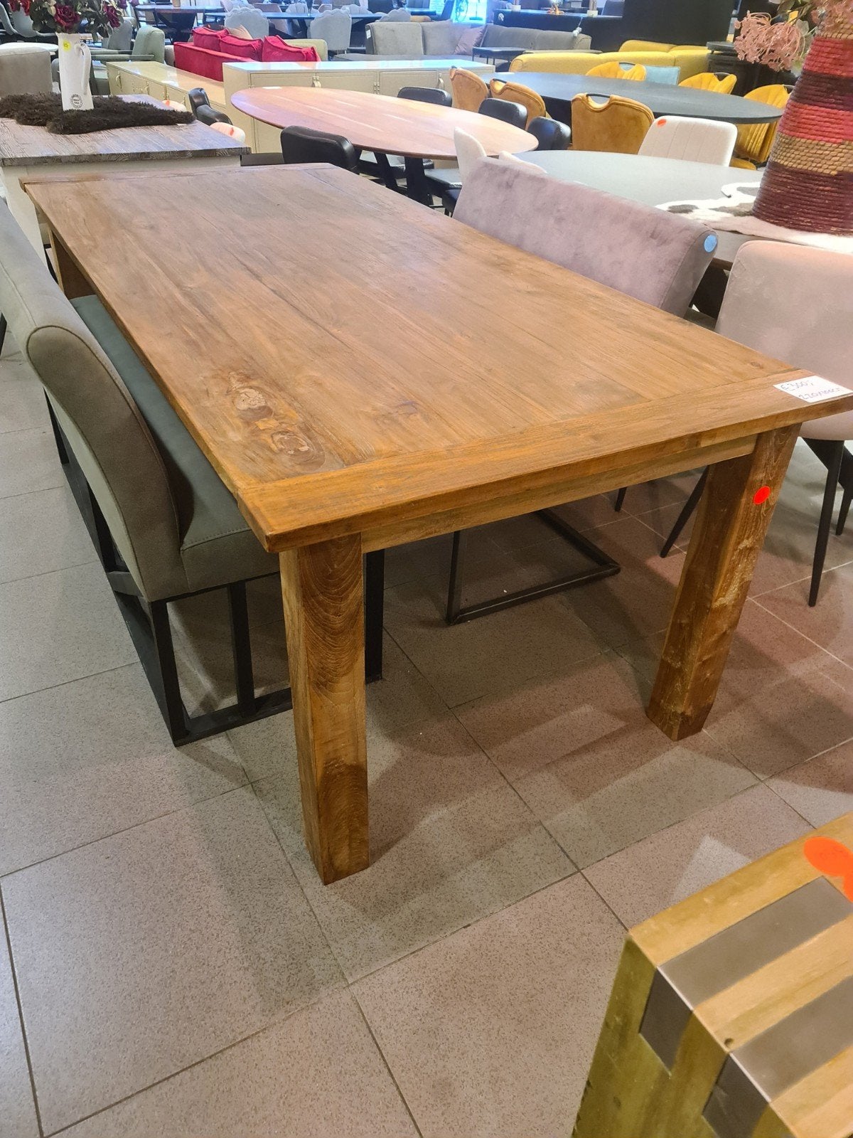 nieuwe landelijke eettafel teakhout 220x100cm €275, Ophalen, Hout, ., Nieuw
