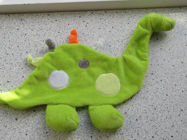 Knuffeldoek dinosaurus dino limegroen merk Happy Horse, Groen, Ophalen of Verzenden, Zo goed als nieuw, Wasbaar