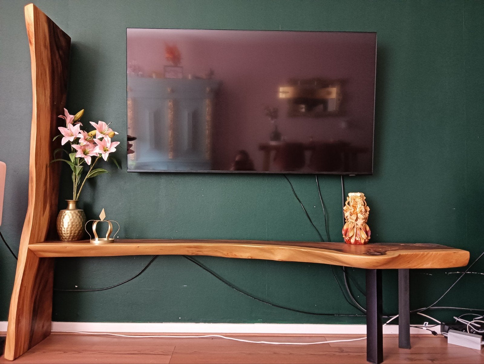 Uniek Suar Houten Wandmeubel - Onbehandeld met Olie, Ophalen, 100 tot 150 cm, 150 tot 200 cm, Zo goed als nieuw