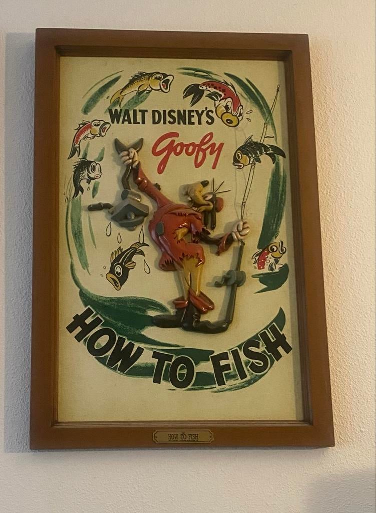 Walt Disney - Goofy 3D How To Fish, Verzamelen, Disney, Zo goed als nieuw, Beeldje of Figuurtje, Goofy of Pluto, Ophalen of Verzenden