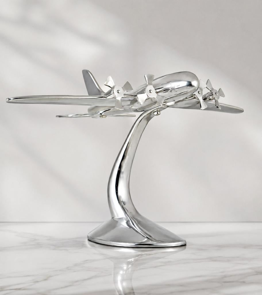 Vliegtuig - Dakota - Aluminium - XL - Zilver - 81cm, Overige merken, 1:72 tot 1:144, Ophalen of Verzenden, Zo goed als nieuw
