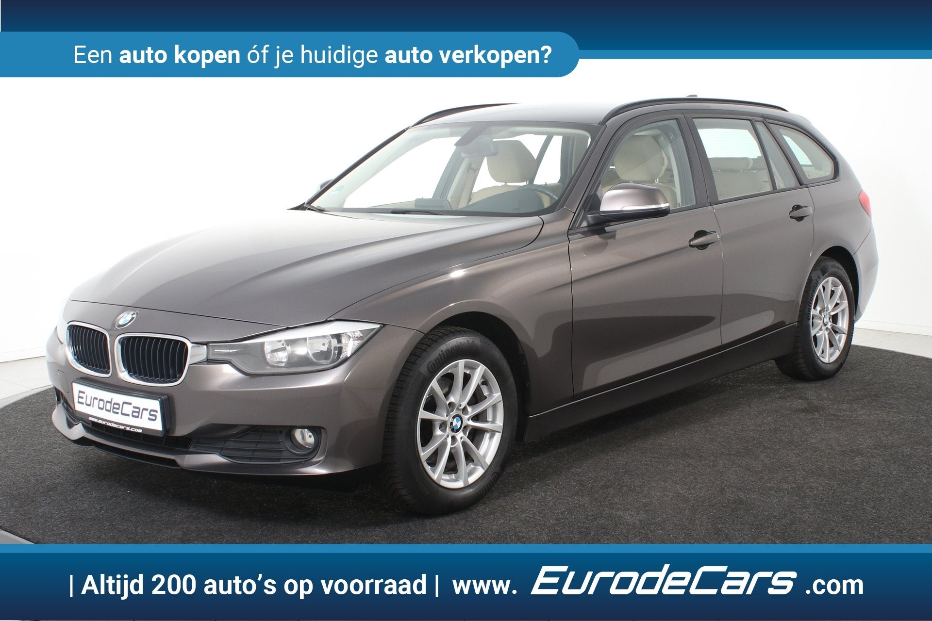 BMW 3 Serie Touring 316d High Executive *Leer*Navigatie*, Achterwielaandrijving, Beige, 4 cilinders, Bruin