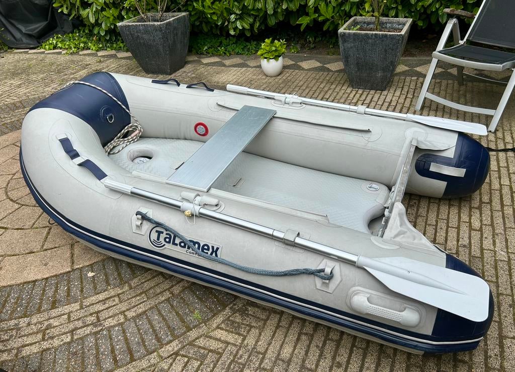 Talamex TLA230 + Suzuki DF6A (wit), Watersport en Boten, Rubberboten, Ophalen, Airdeck, Gebruikt, Talamex
