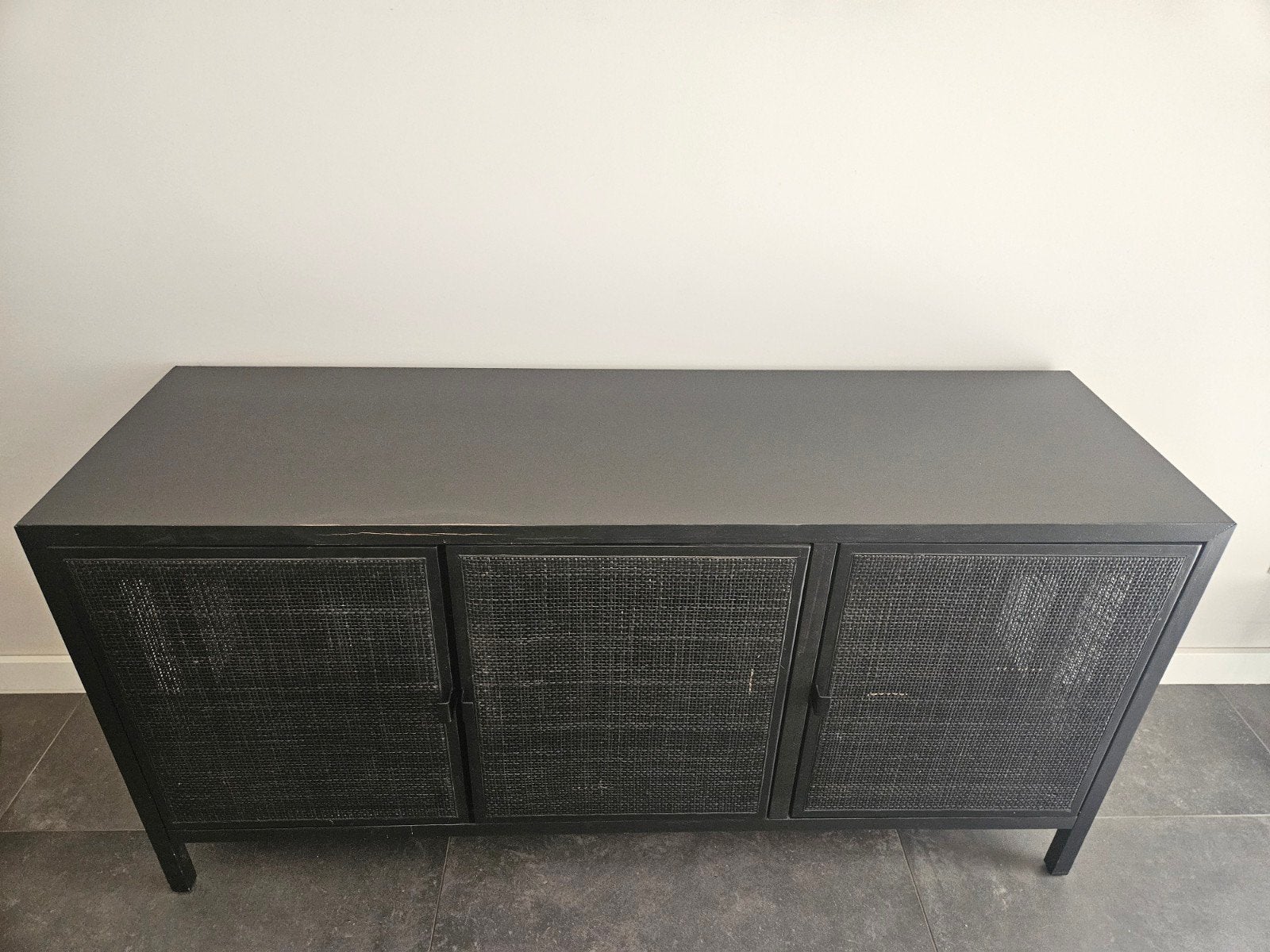 zwarte rotan dressoir, Ophalen, Gebruikt, 100 tot 150 cm, 25 tot 50 cm