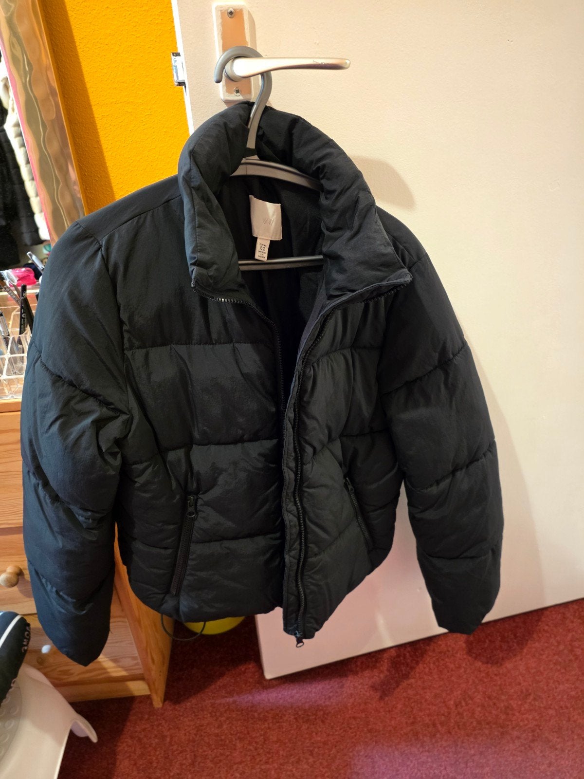 H&M Zwarte Puffer Jas Maat XS, Ophalen, H&M, Zwart, Zo goed als nieuw
