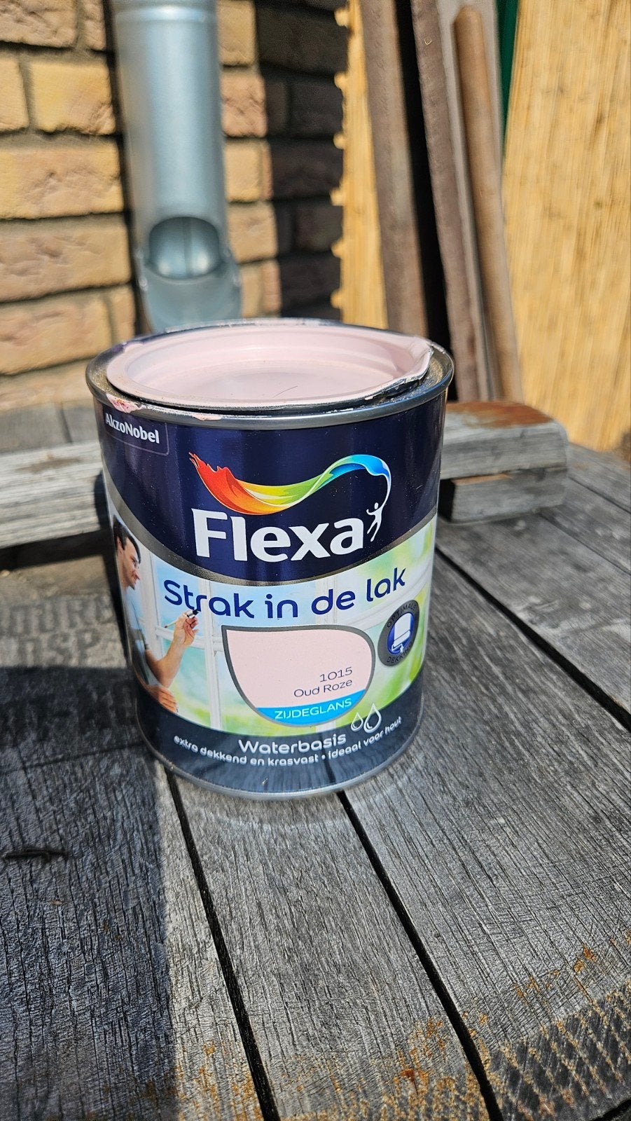 Flexa Strak in de Lak Oud Roze Zijdeglans 0,75L, Doe-het-zelf en Verbouw, Ophalen, Nieuw, Roze, Lak