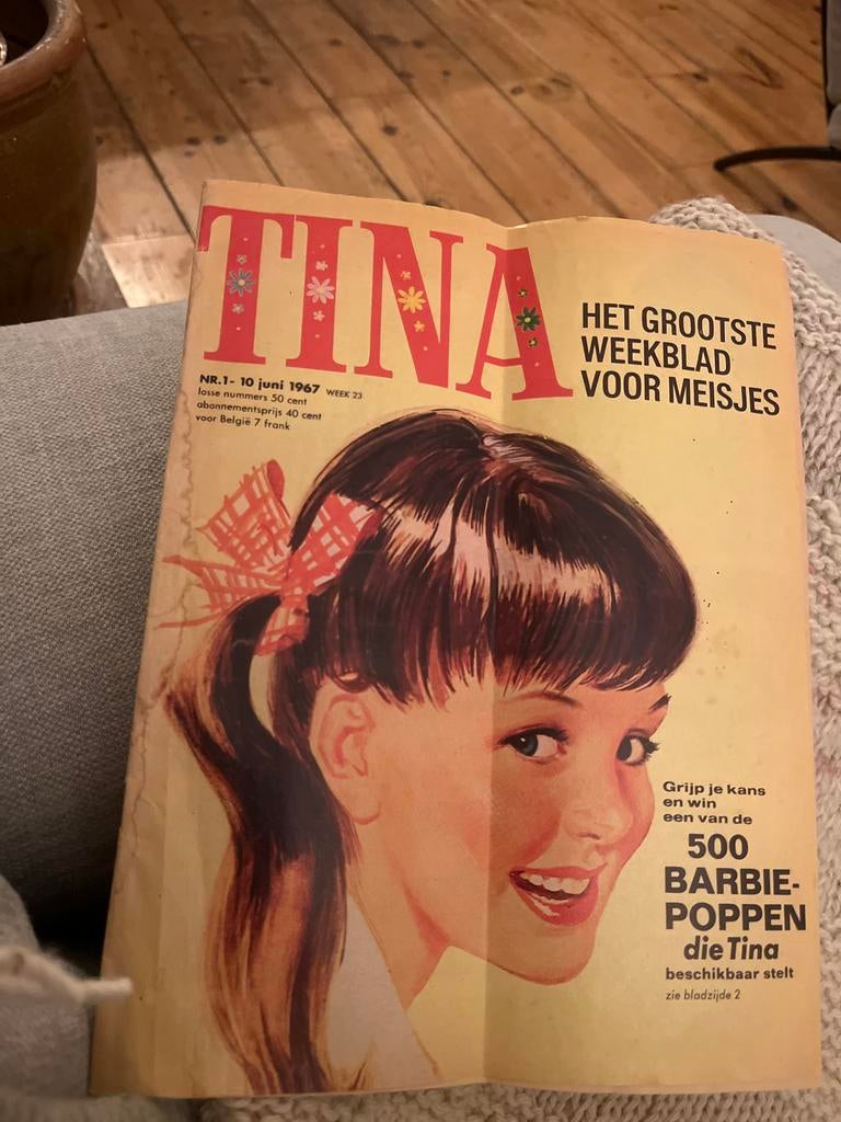Tina Weekblad Nr. 1 - 10 Juni 1967 - Vintage Meisjesblad, Ophalen of Verzenden, 1960 tot 1980, Nederland, Tijdschrift