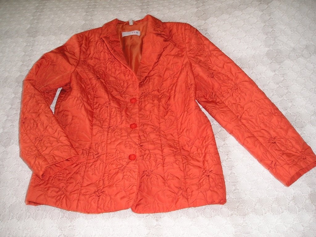 prachtig oranje doorgestikt jasje My Way Fer maat 42, Ophalen, Maat 42/44 (L), Oranje, Zo goed als nieuw