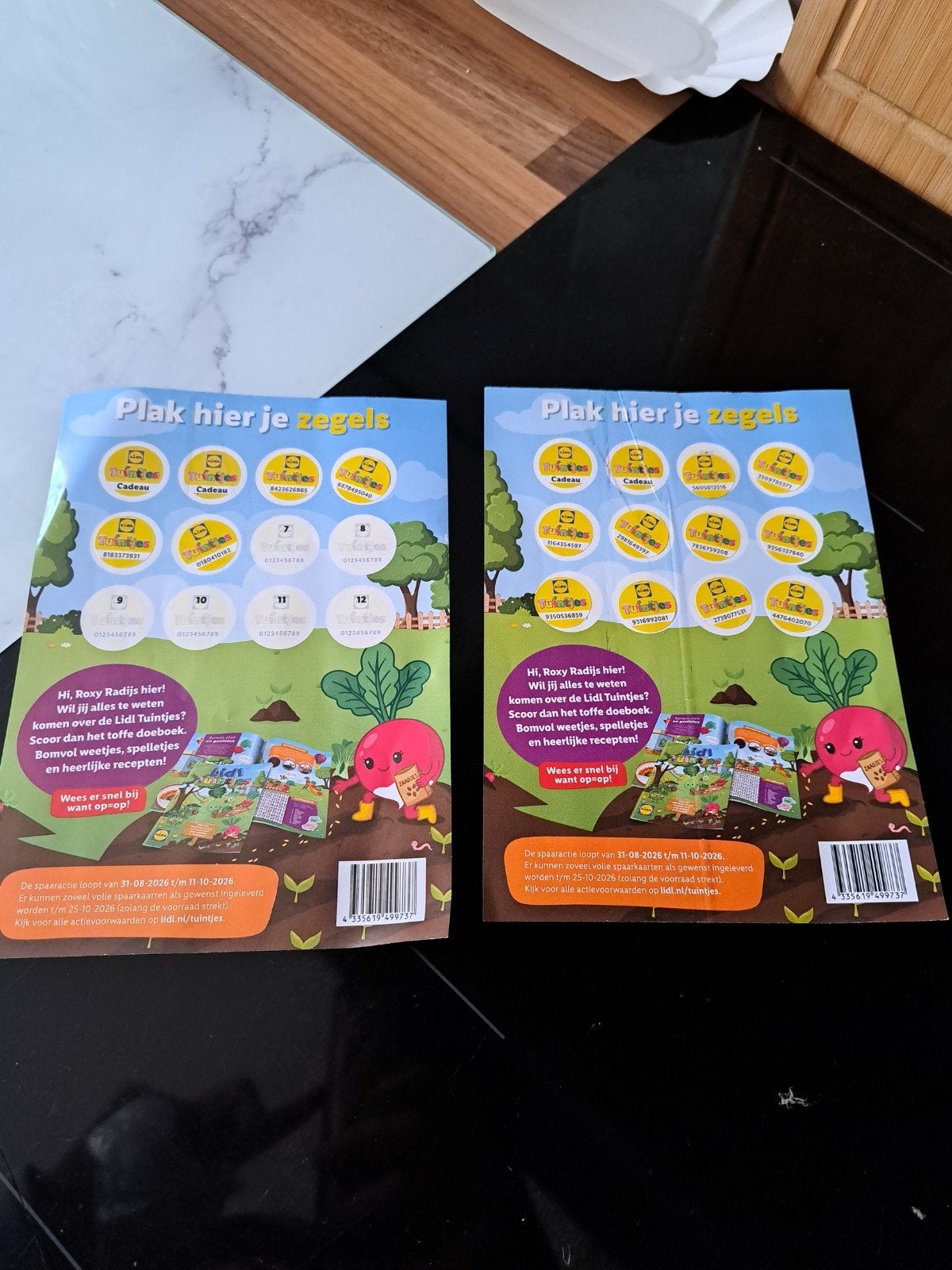 Lidl Tuintjes spaarkaarten (2 stuks) 1 vol een voor de helft, Lidl, Ophalen of Verzenden
