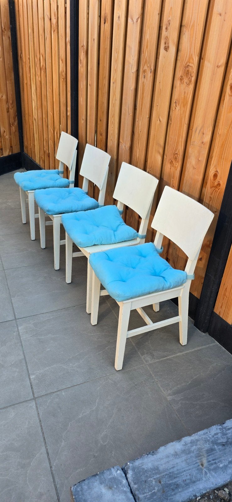 4 ikea Norvald stoelen, Ophalen, Gebruikt, Wit