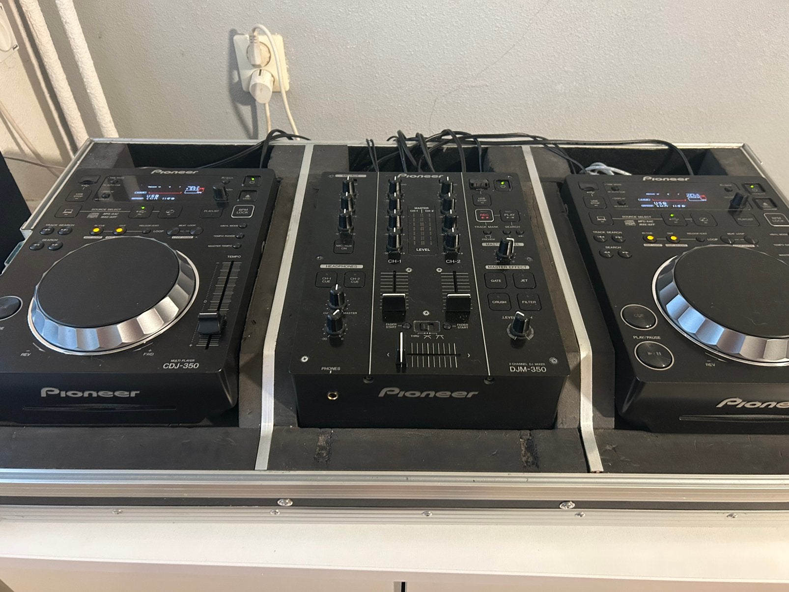 Pioneer DJ-set: 2x CDJ-350 & DJM-350 met flightcase, Ophalen, Gebruikt, Dj-set, Pioneer