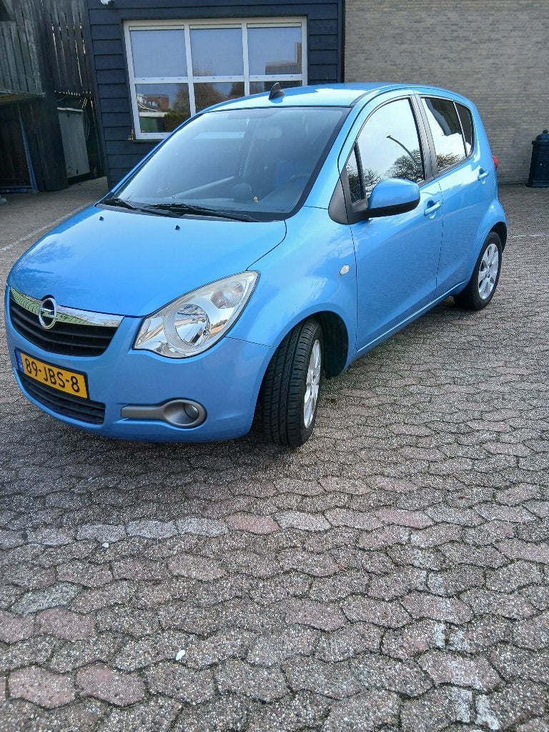 Opel Agila 1.2 16V 2009 Blauw met airco, Auto's, Opel, Voorwielaandrijving, Stof, 40 €/maand, 4 cilinders