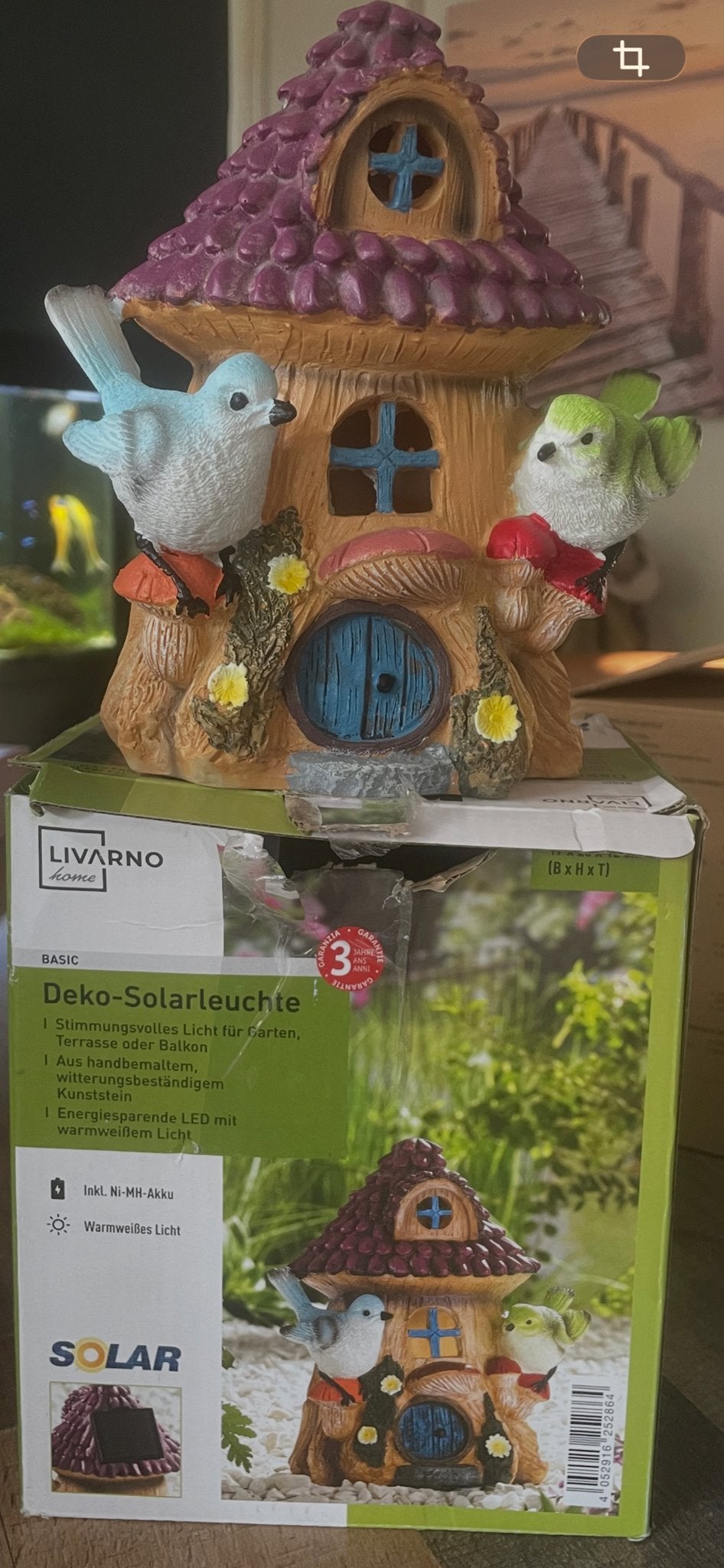 LIVARNO Deco-solarlamp (Huis met vogels), Tuin en Terras, Ophalen of Verzenden, Nieuw