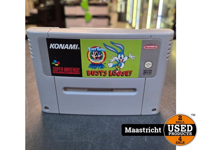 Buster Busts Loose | SNES game, Konami, Zo goed als nieuw, https://www.konami.com/corporate/en/contact/, 1-11-1 Ginza, Chuo-ku, Tokyo 104-0061, Japan