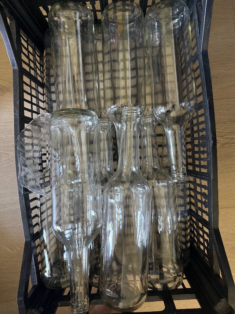 Glazen flessen 1 liter - 10 stuks - zonder dop, Huis en Inrichting, Keuken | Keukenbenodigdheden, Ophalen, Nieuw