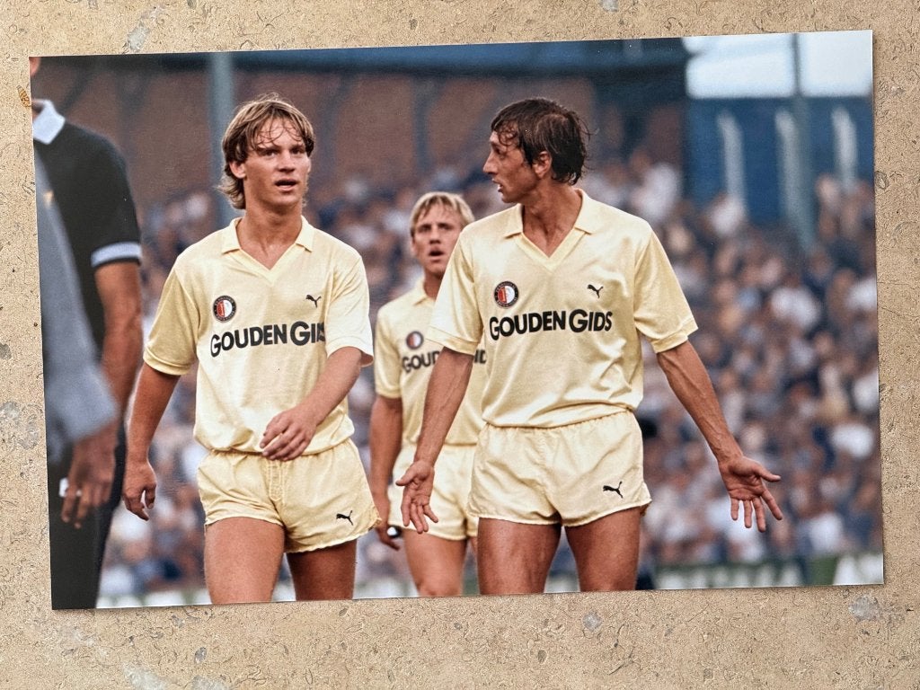 Kl foto 20x30cm Feyenoord Johan Cruijff-Mario Been 14-8-1983, Verzenden, Nieuw, Feyenoord, Poster, Plaatje of Sticker