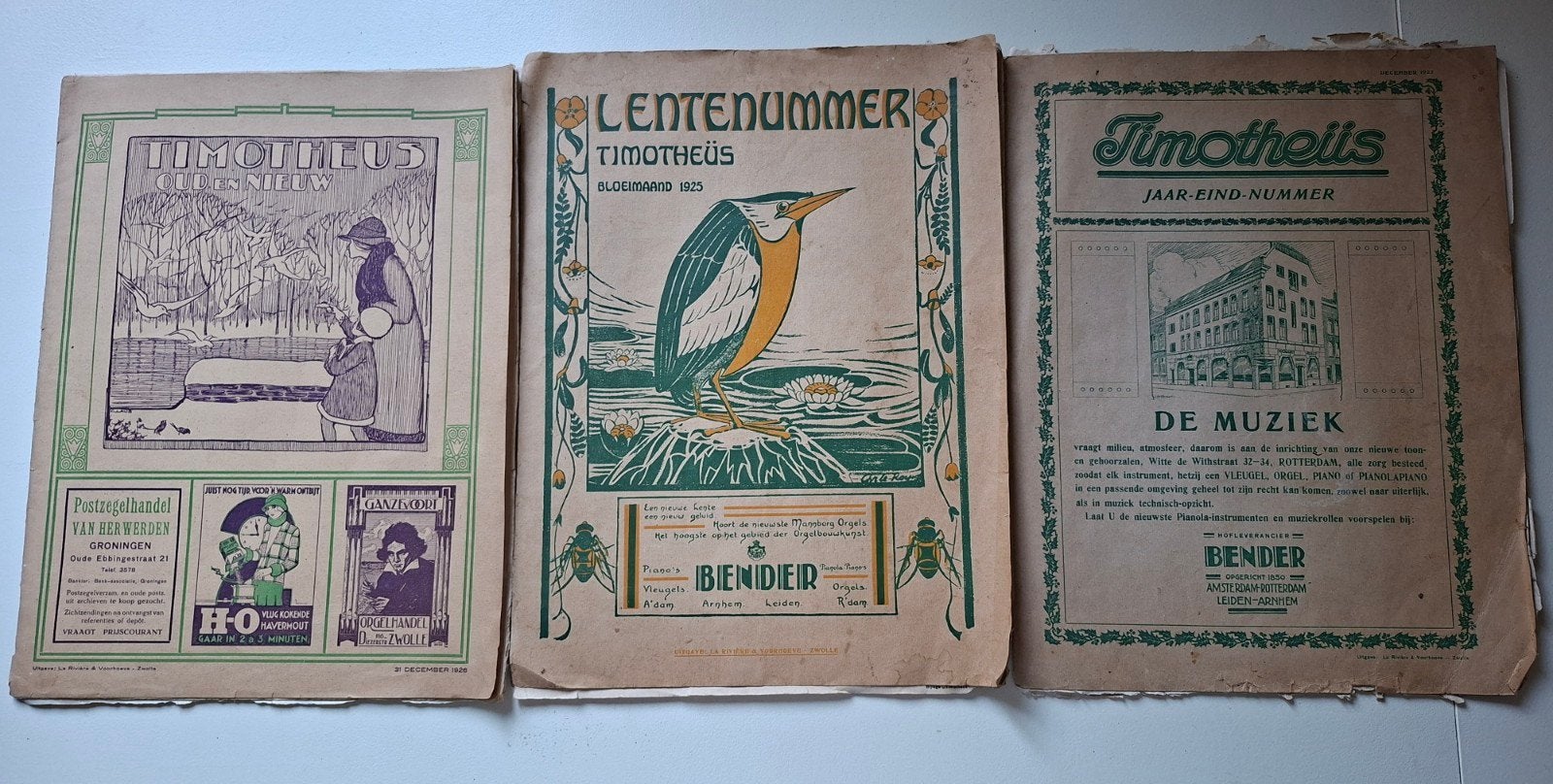 3 bladen Timotheüs uit 1925 en 1926, Ophalen, Gelezen, Overige typen