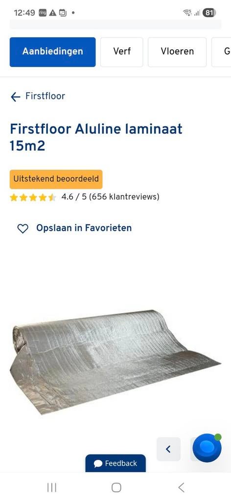 Firstfloor Aluline laminaat, Ophalen
