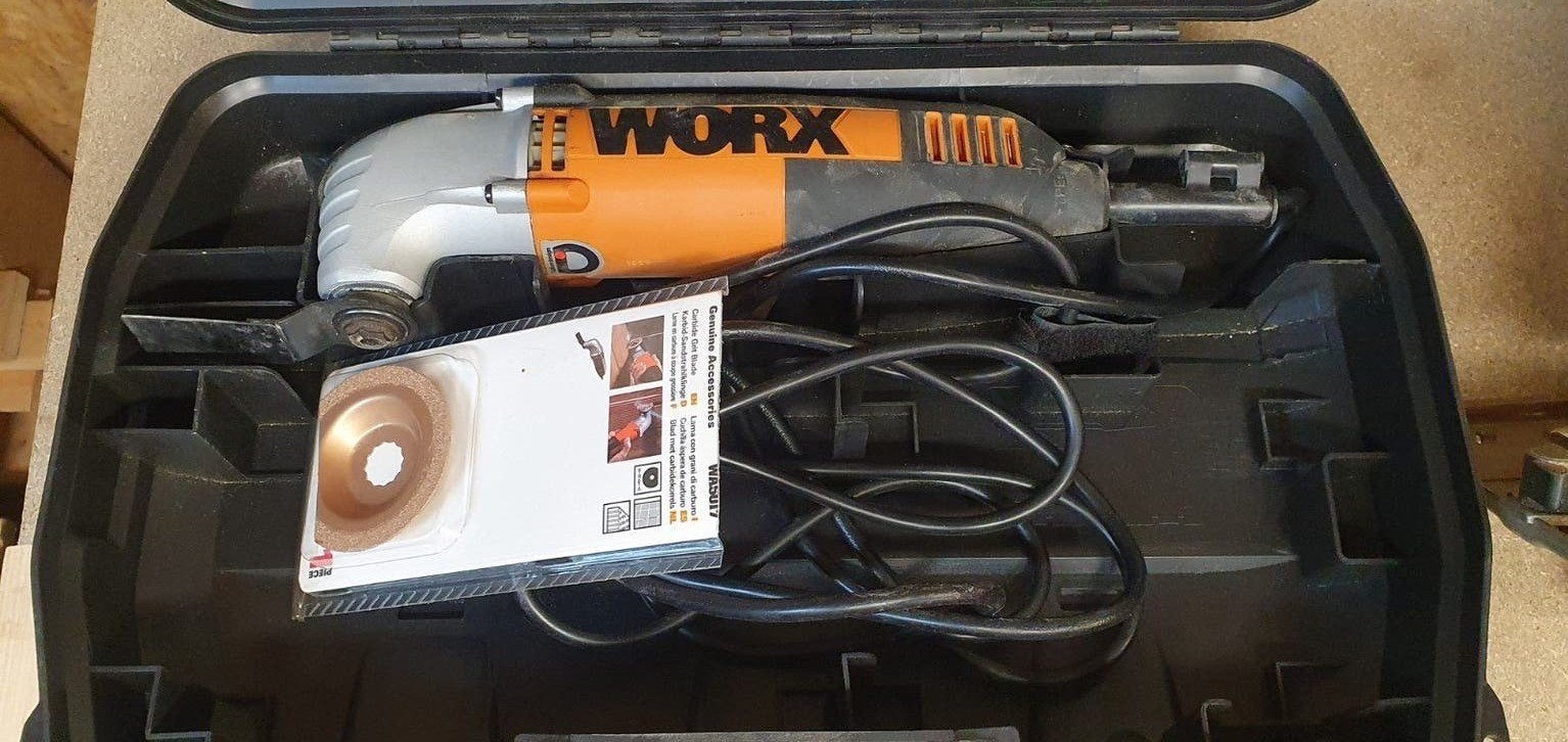 Worx Multitool met accessoires en koffer, Ophalen, Gebruikt, Multitool, Overige merken