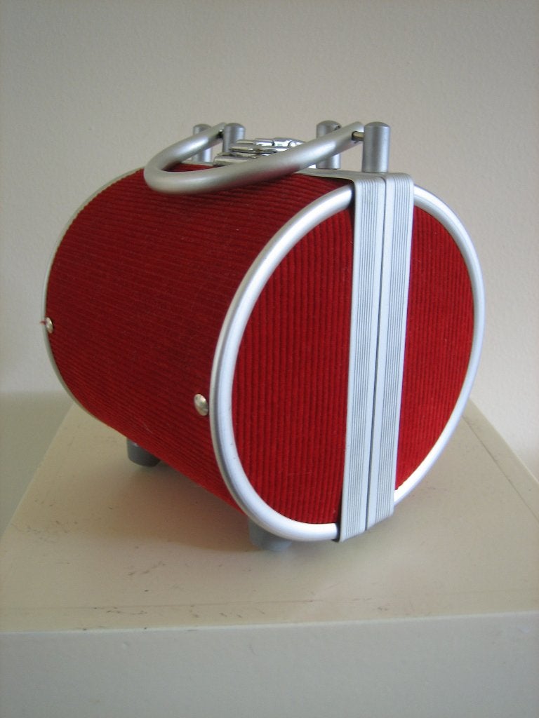 Eigenwijs rood ribfluwelen galatasje met metaal SNAZZEYS, Verzenden, Nieuw, Rood, Avondtasje