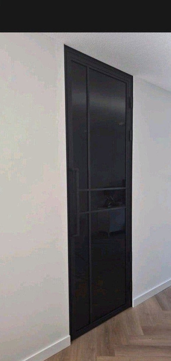 nieuwe Stalen rookglas deur met kozijn in doos, Doe-het-zelf en Verbouw, 80 tot 100 cm, 215 cm of meer, Binnendeur, Nieuw