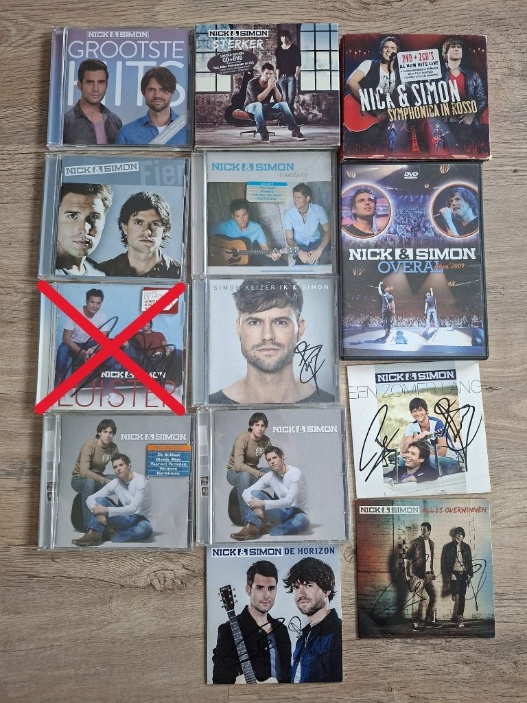 Nick & Simon CD's & DVD's - met Originele Handtekeningen!, Ophalen, Zo goed als nieuw, Levenslied of Smartlap