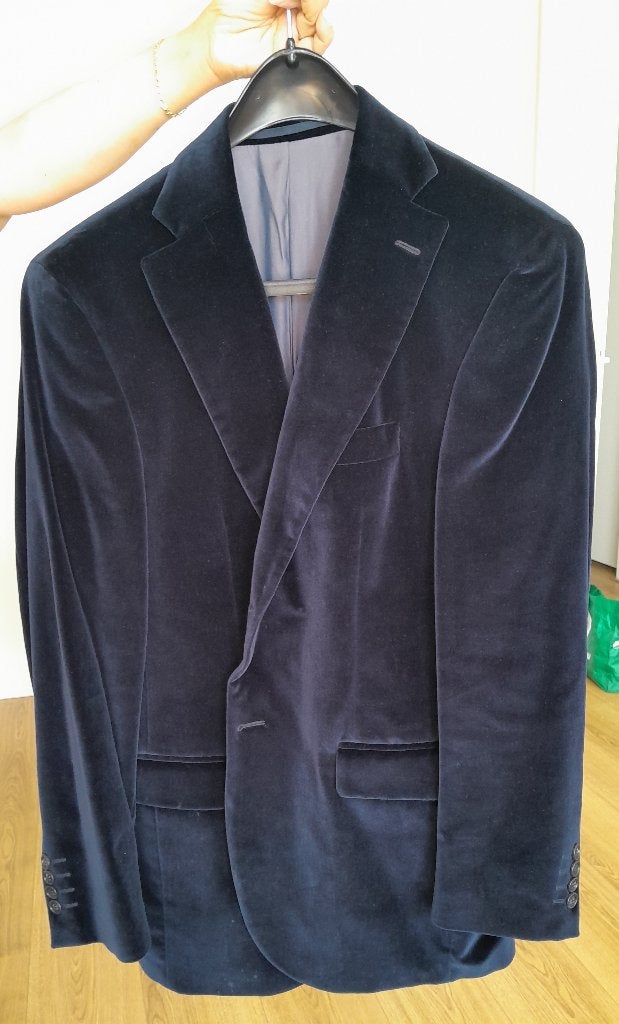 Colbert Donkerblauw Glanzend, Kleding | Heren, Kostuums en Colberts, Ophalen of Verzenden, Zo goed als nieuw, Maat 48/50 (M), Blauw
