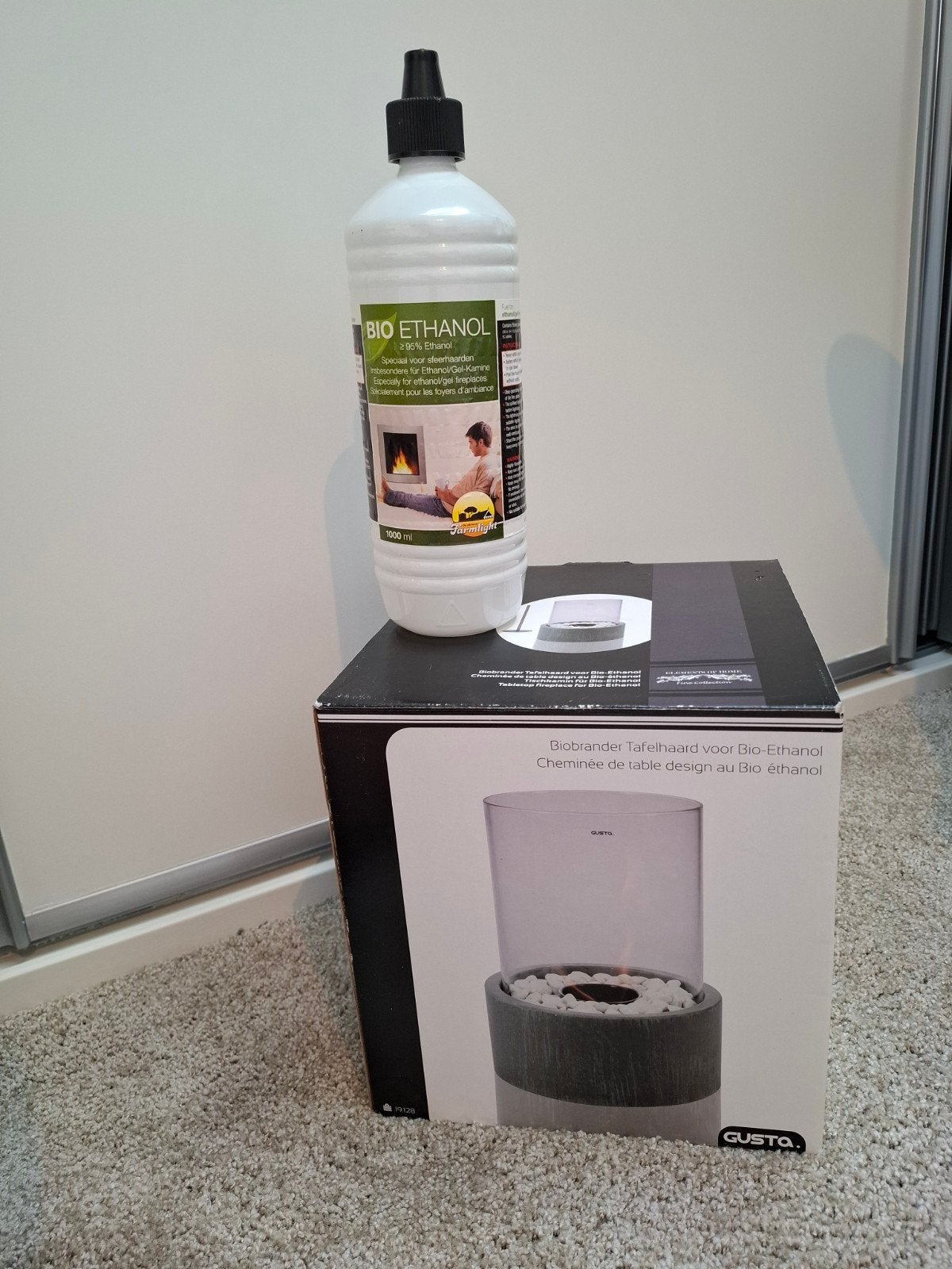 Gusto Bio-ethanol Tafelhaard met Bio-ethanol Fles, Huis en Inrichting, Ophalen, Nieuw, Vrijstaande haard, Overige soorten