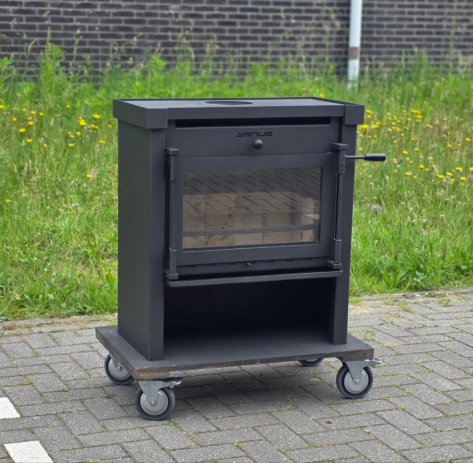 Houtkachel Janus 12, Huis en Inrichting, Kachels, Houtkachel, Ophalen of Verzenden, Zo goed als nieuw, Vrijstaand