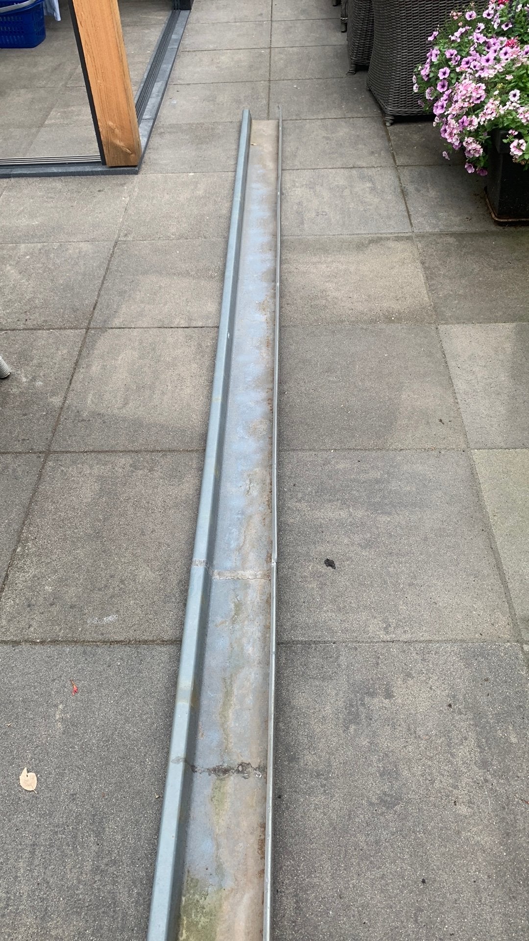 Zinken dakgoot 3 meter, Doe-het-zelf en Verbouw, Ophalen, Gebruikt, Overige metalen