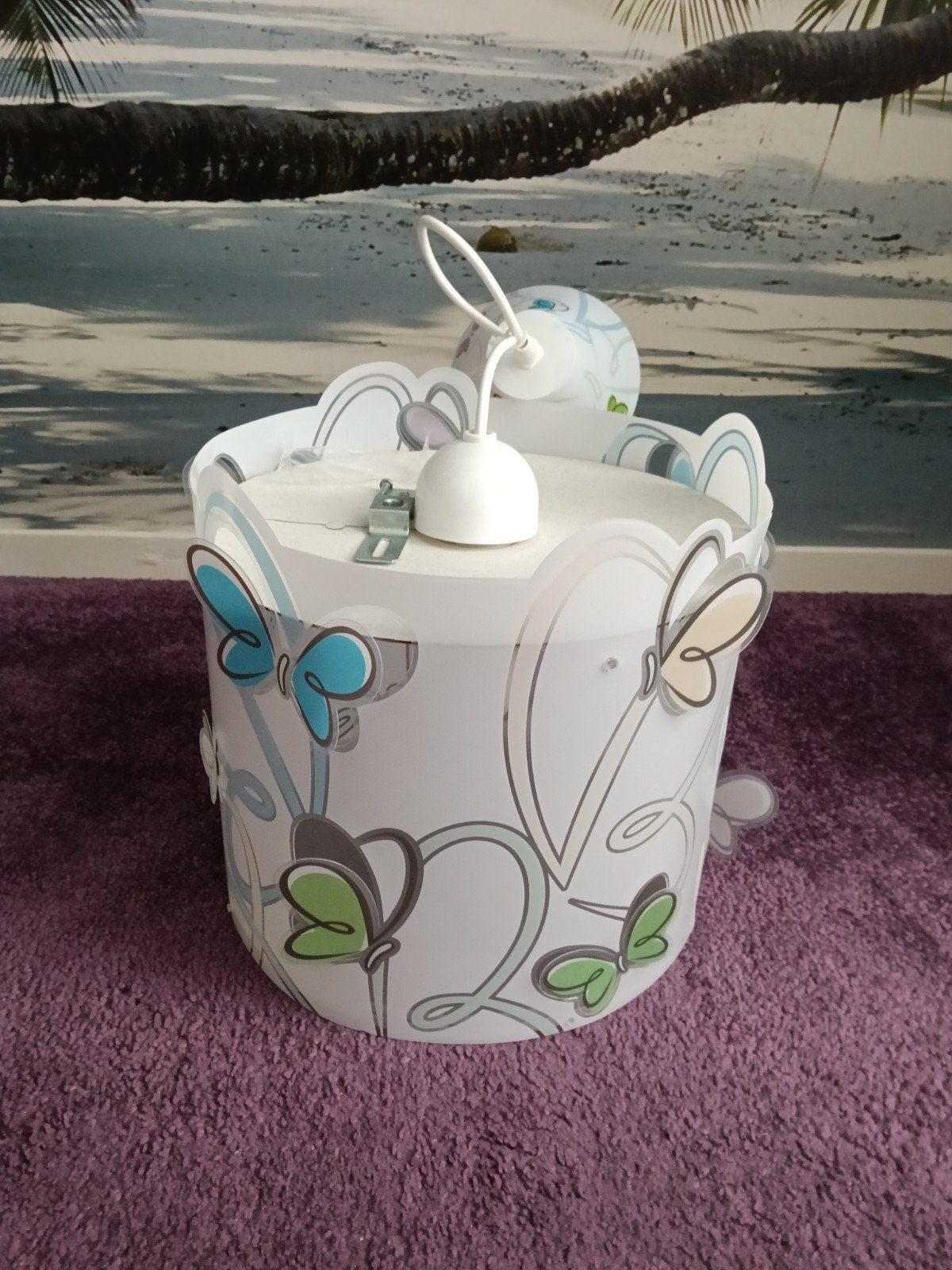 Leuke kinderlamp met vlinders - zo goed als nieuw, Ophalen, Kunststof, E27 (groot), Kinderlijk, Vrolijk, Vlinders