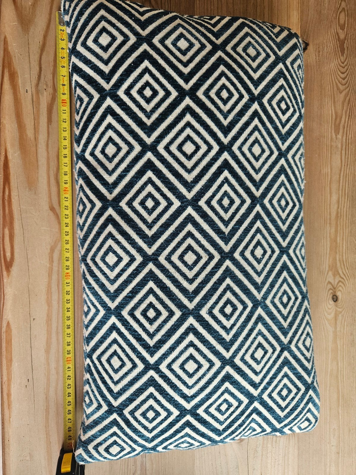 Sierkussen met geometrisch patroon - Blauw/Wit, Ophalen, Overige merken, Gebruikt, Blauw
