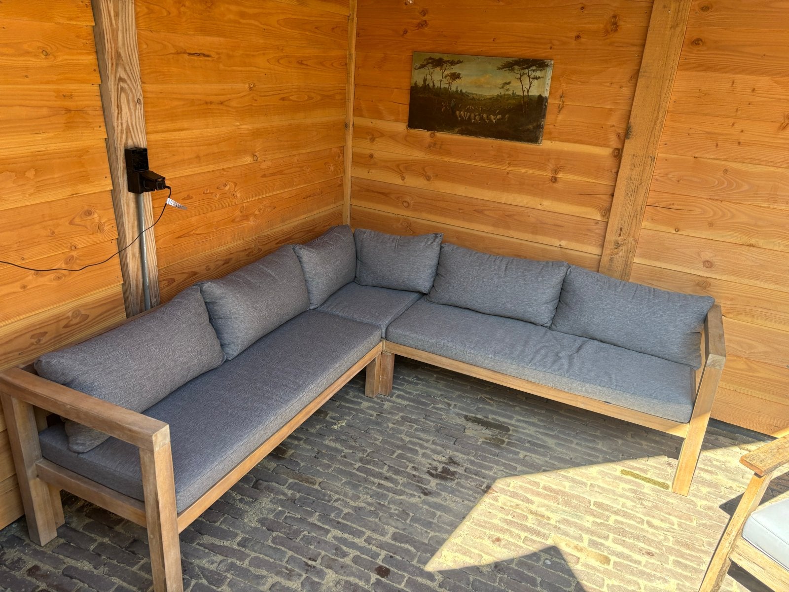 Hardhouten Loungeset ‘Wakefield Frejus’, Tuin en Terras, Ophalen, 5 zitplaatsen, Hardhout, Zo goed als nieuw