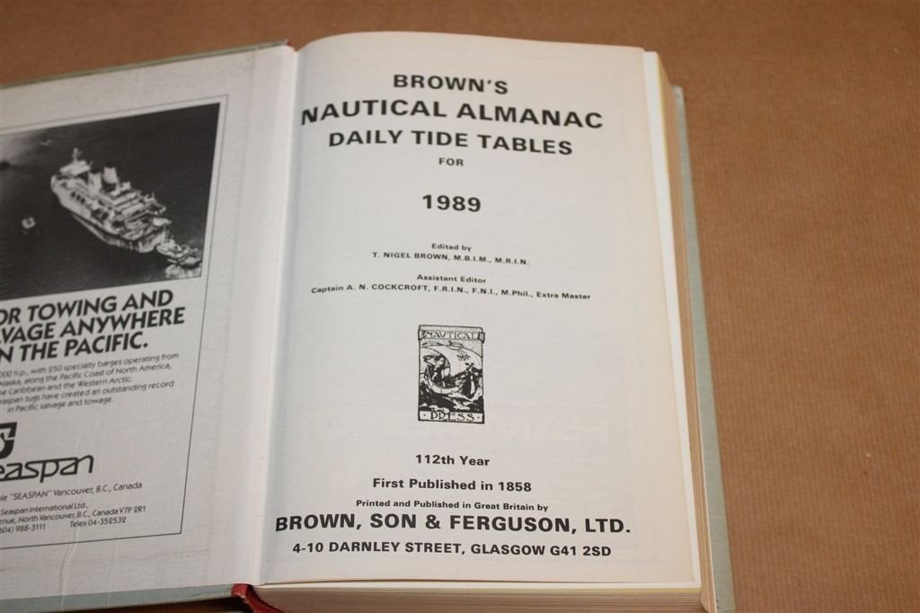 Browns Nautical Almanac 1989 — Getijtafels en Zeevaart, Verzamelen, Gebruikt, -, -, Ophalen of Verzenden