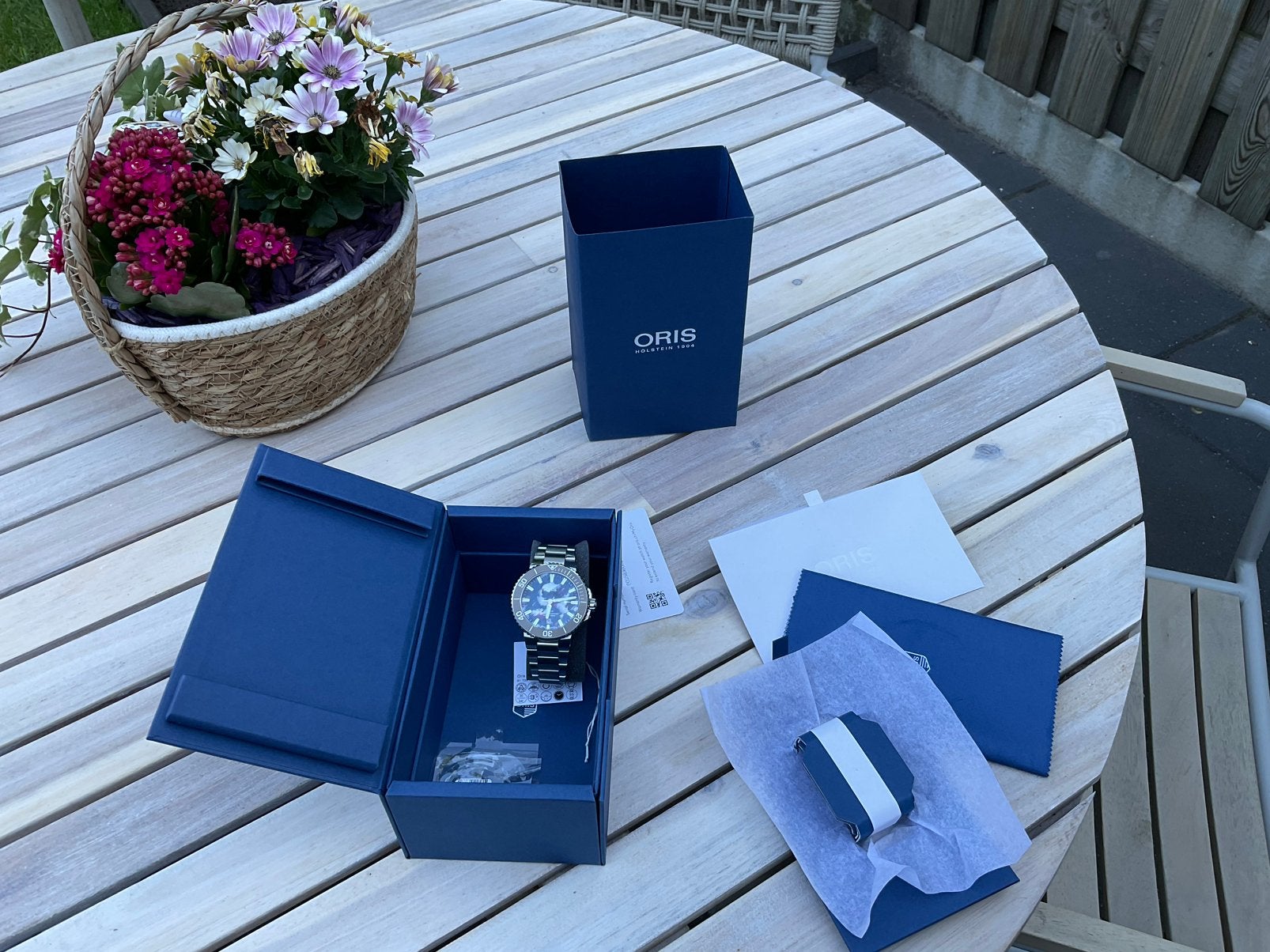 Oris Aquis Date Upcycle 41,5 - 2025 -, Sieraden, Tassen en Uiterlijk, Horloges | Heren, Overige merken, Leer, Staal, Polshorloge