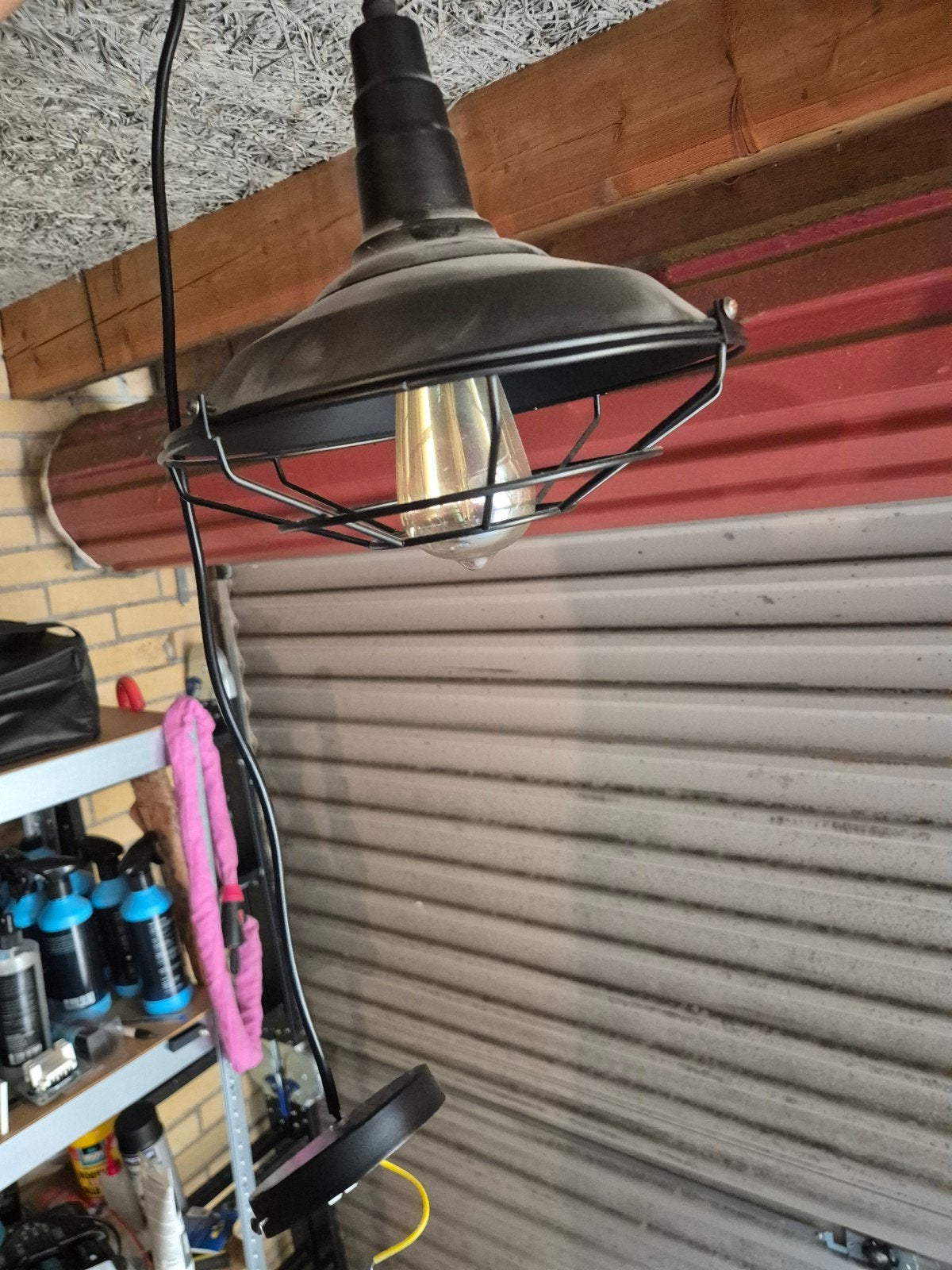 Industriële Wandlamp/Plafondlamp met Kooi - Zwart Metaal, Overige merken, Gebruikt, Zwart, Industrieel