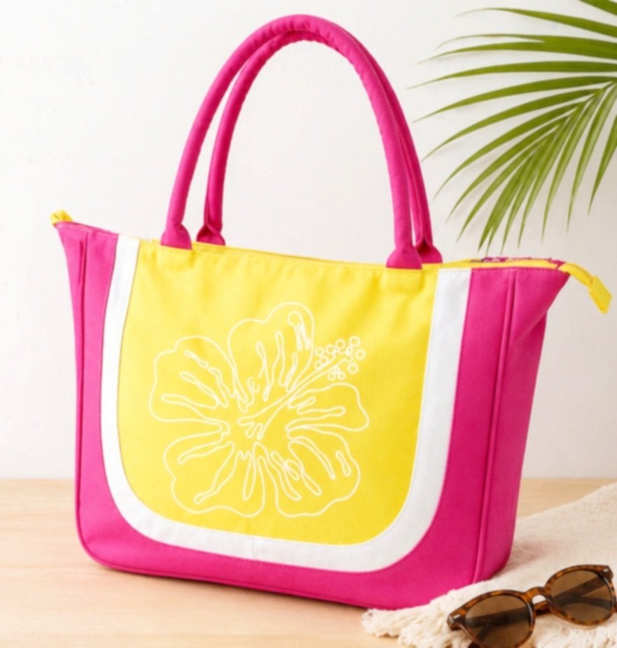 Nieuwe Strandtas Waimea Beach Geel Roze 43 cm, Ophalen of Verzenden, Nieuw, Overige kleuren, Overige merken