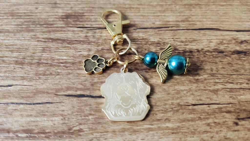 Tashanger Newfoundlander RVS gold met beschermengeltje, Verzenden, Overige kleuren, Handtas
