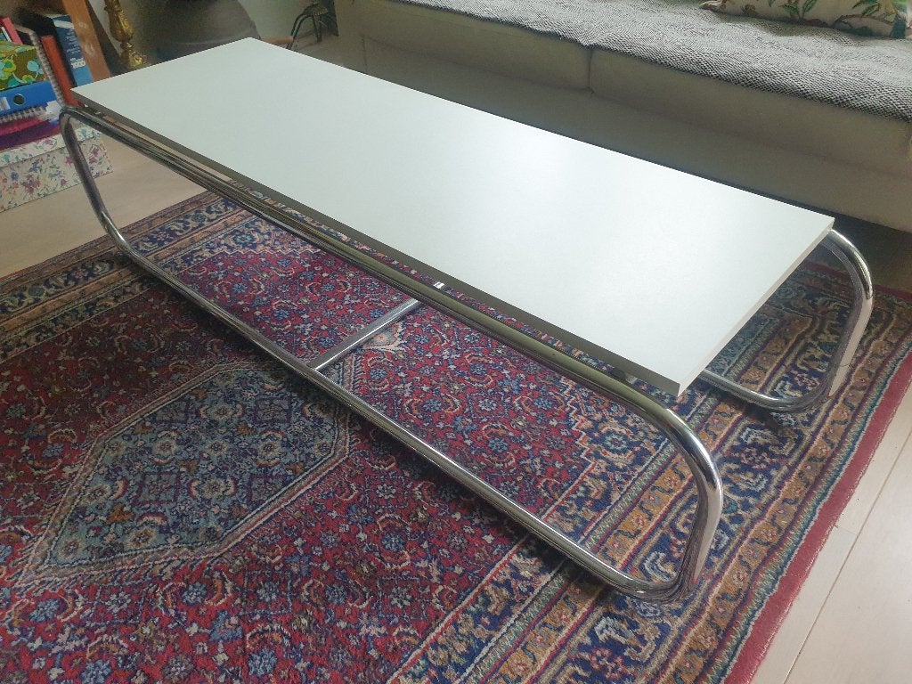 Salontafel Bauhaus stijl, Minder dan 50 cm, Gebruikt, Bauhaus chrome buizen, 150 tot 200 cm